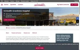 UCHealth Grandview Hospital website