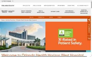 Orlando Health Horizon West Hospital website