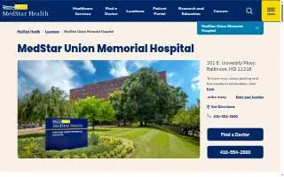MedStar Union Memorial Hospital website