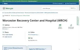 Worcester Recovery Center and Hospital website
