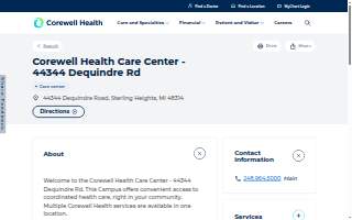 Corewell Health Care Center - 44344 Dequindre Rd