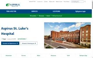 Aspirus St. Luke's Hospital website