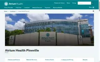 Atrium Health Pineville website