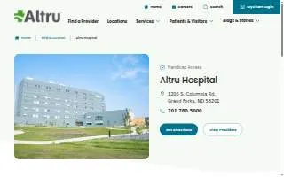 Altru's Critical Care website
