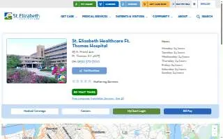 St. Elizabeth Healthcare Ft. Thomas Hospital website