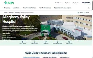 AHN Allegheny Valley Hospital - Main Building website