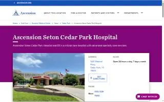 Ascension Seton Cedar Park Hospital website