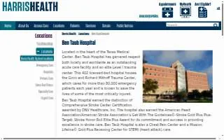 Harris Health Ben Taub Hospital website