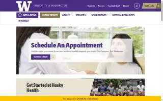 Husky Health Center (HHC) website