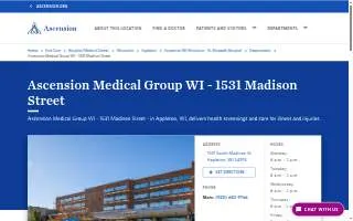Ascension Medical Group WI - 1531 Madison Street website