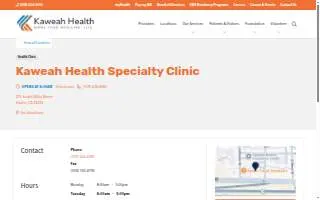 Kaweah Health Specialty Clinic website