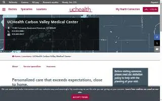 UCHealth Carbon Valley Medical Center website