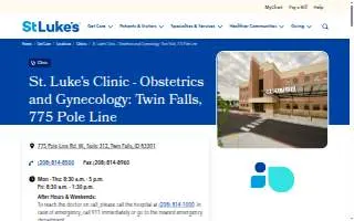 St. Luke's Clinic - Obstetrics and Gynecology: Twin Falls, 775 Pole Line website