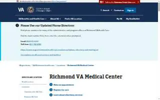 Richmond VA Medical Center: Neurology Department website