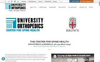 Center for Spine Health at University Orthopedics website