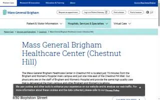 Mass General Brigham Healthcare Center (Chestnut Hill) website