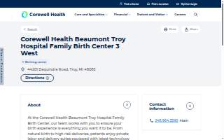 Corewell Health Beaumont Troy Hospital Family Birth Center 3 West
