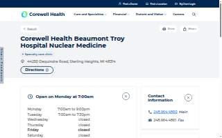 Corewell Health Beaumont Troy Hospital Nuclear Medicine