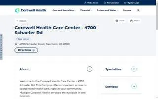 Corewell Health Care Center - 4700 Schaefer Rd website