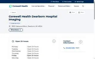 Corewell Health Dearborn Hospital Imaging - 18100 Oakwood Blvd website