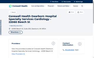 Corewell Health Dearborn Hospital Specialty Services Cardiology - 22060 Beech St