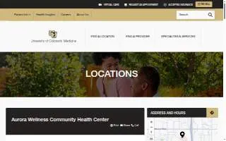 Aurora Wellness Community Health Center website