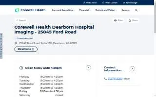Corewell Health Dearborn Hospital Imaging - 25045 Ford Road website
