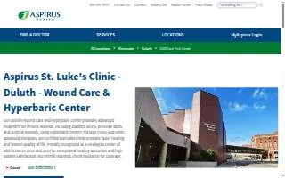 Aspirus St. Luke's Clinic - Duluth - Wound Care & Hyperbaric Center website