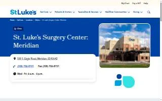 St. Luke's Surgery Center: Meridian website