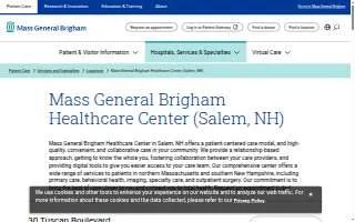 Mass General Brigham Healthcare Center (Salem, NH) website