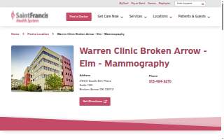 Warren Clinic Broken Arrow - Elm - Mammography