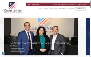 Christensen Immigration Attorneys of Coppell website