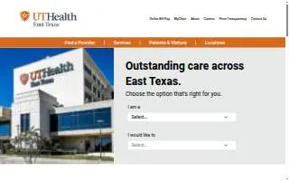 UT Health East Texas Urgent Care website
