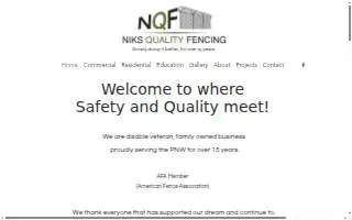 Niks Quality Fencing LLC website