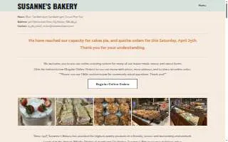 Susanne's Bakery website