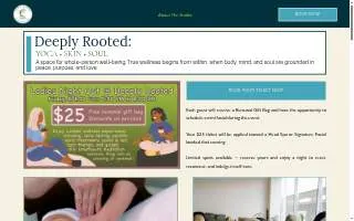 Deeply Rooted: Yoga. Skin. Soul website