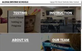 Aloha Driving Schools of Kelso website