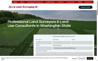 All Land Surveying LLC of Lake Stevens website