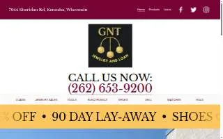 GNT Jewelry and Loan Kenosha Pawnshop website
