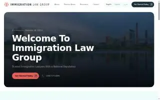 Immigration Law Group of Gadsden website