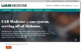 UAB Medicine Leeds website