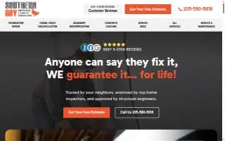 SouthernDry Waterproofing & Foundation Repair Specialist of Pell City website