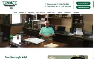Droke Hearing Aid Center of Tuscumbia website
