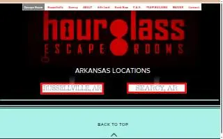 Hourglass Escape Rooms of Searcy website
