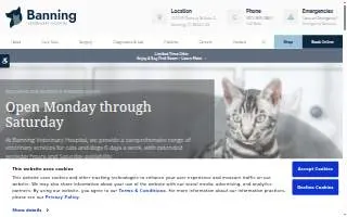 Banning Veterinary Hospital website