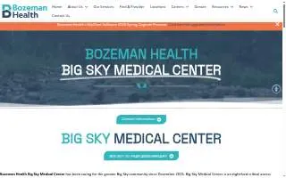 Big Sky Medical Center, Emergency Department Ambulance Bay website