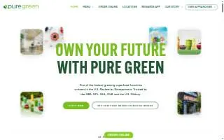 Pure Green - Juice Bar Granite Bay website