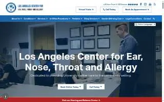 Los Angeles Center for Ear, Nose, Throat and Allergy of Hawthorne website
