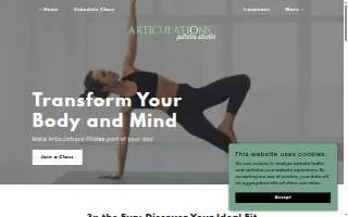 Articulations Pilates Studio website