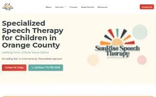 SunRise Speech Therapy of La Palma website